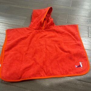 Hermes Orange Towel with Red Trim Poncho
